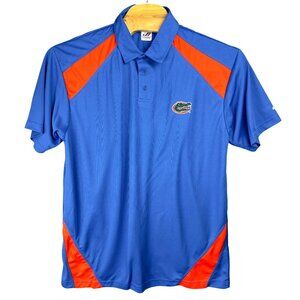 J. America Athletic Florida Gators Polo Shirt Mens XXL Blue & Orange Polyester